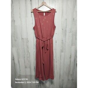 Torrid 2X Marsala Star Textured Culotte Wide Leg Jumpsuit